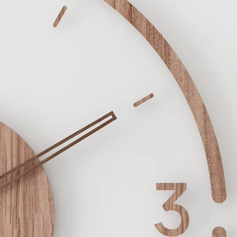 Horloge Murale Moderne en Bois – Design Minimaliste Scandinave, Silencieuse