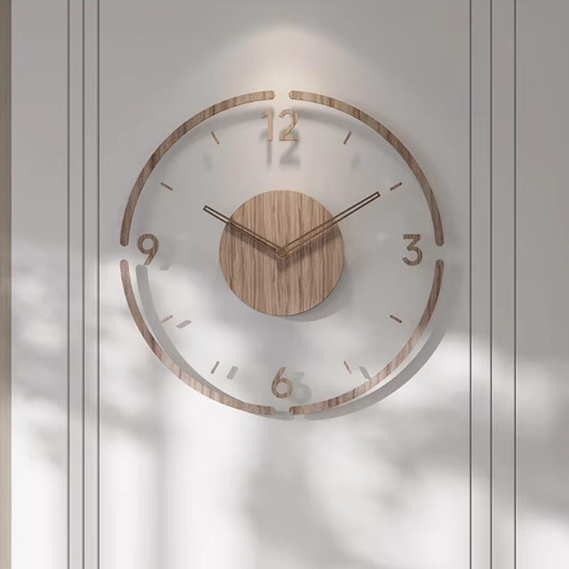 Horloge Murale Moderne en Bois – Design Minimaliste Scandinave, Silencieuse