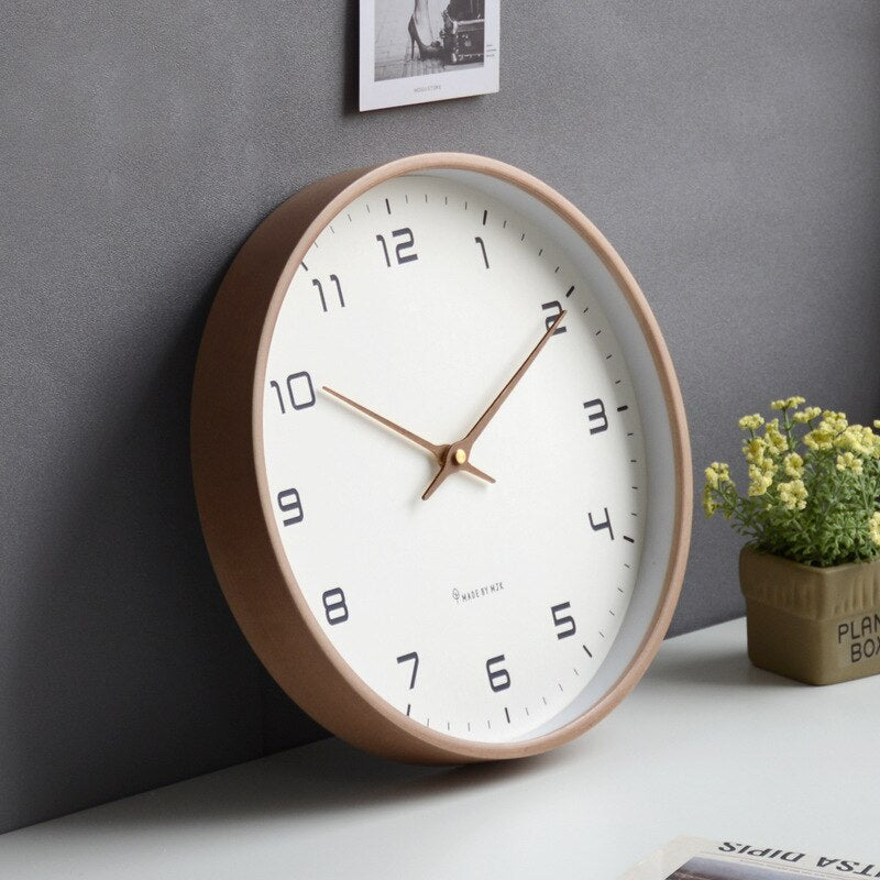 Horloge Murale en Bois – Élégance Minimaliste au Style Scandinave