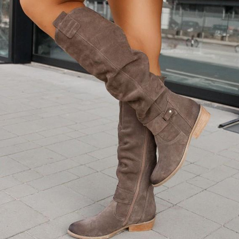 Bottes en Cuir Style Suédine - Élégantes et Confortables