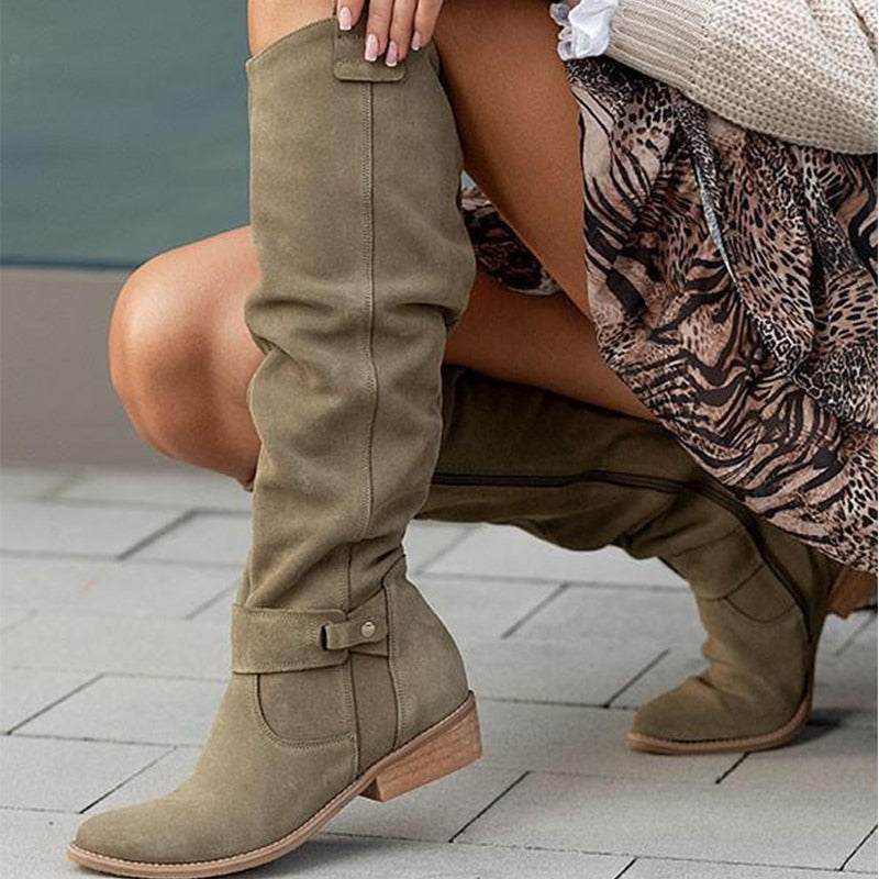 Bottes en Cuir Style Suédine - Élégantes et Confortables