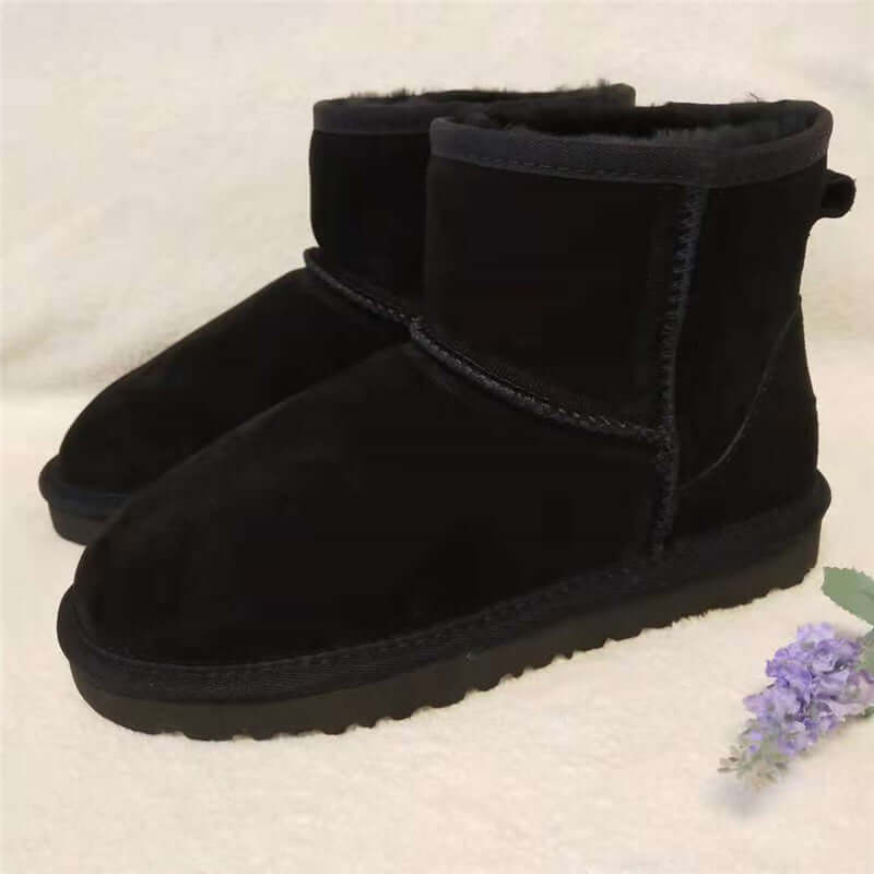 Bottes d’Hiver à Cheville en Simili Daim avec Doublure Chaude