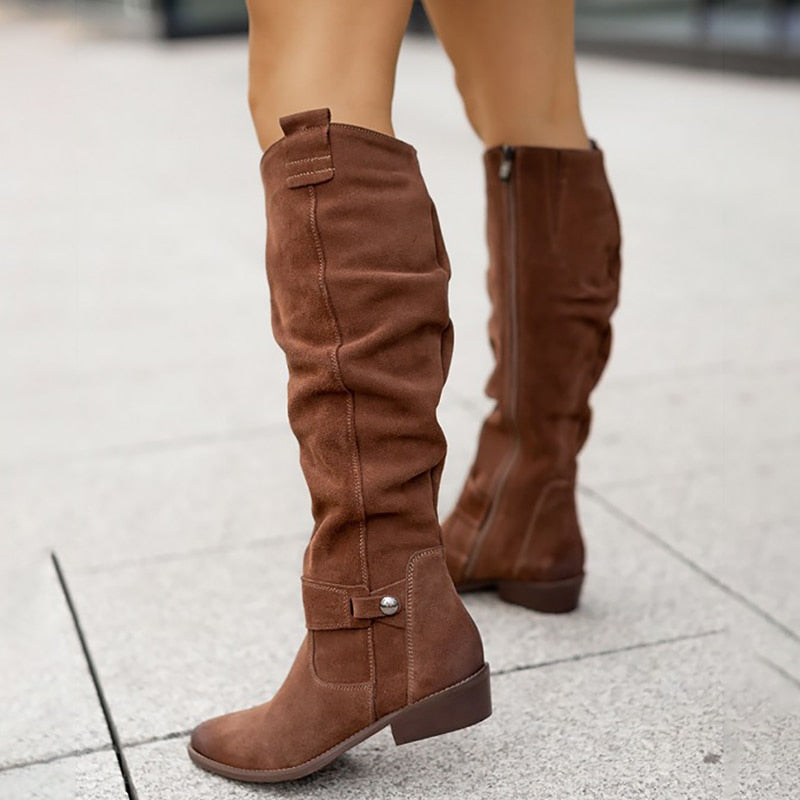 Bottes en Cuir Style Suédine - Élégantes et Confortables