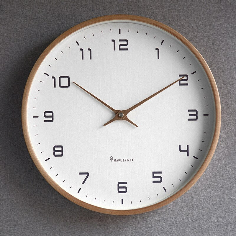 Horloge Murale en Bois Naturel - Élégance Scandinave pour Votre Intérieur