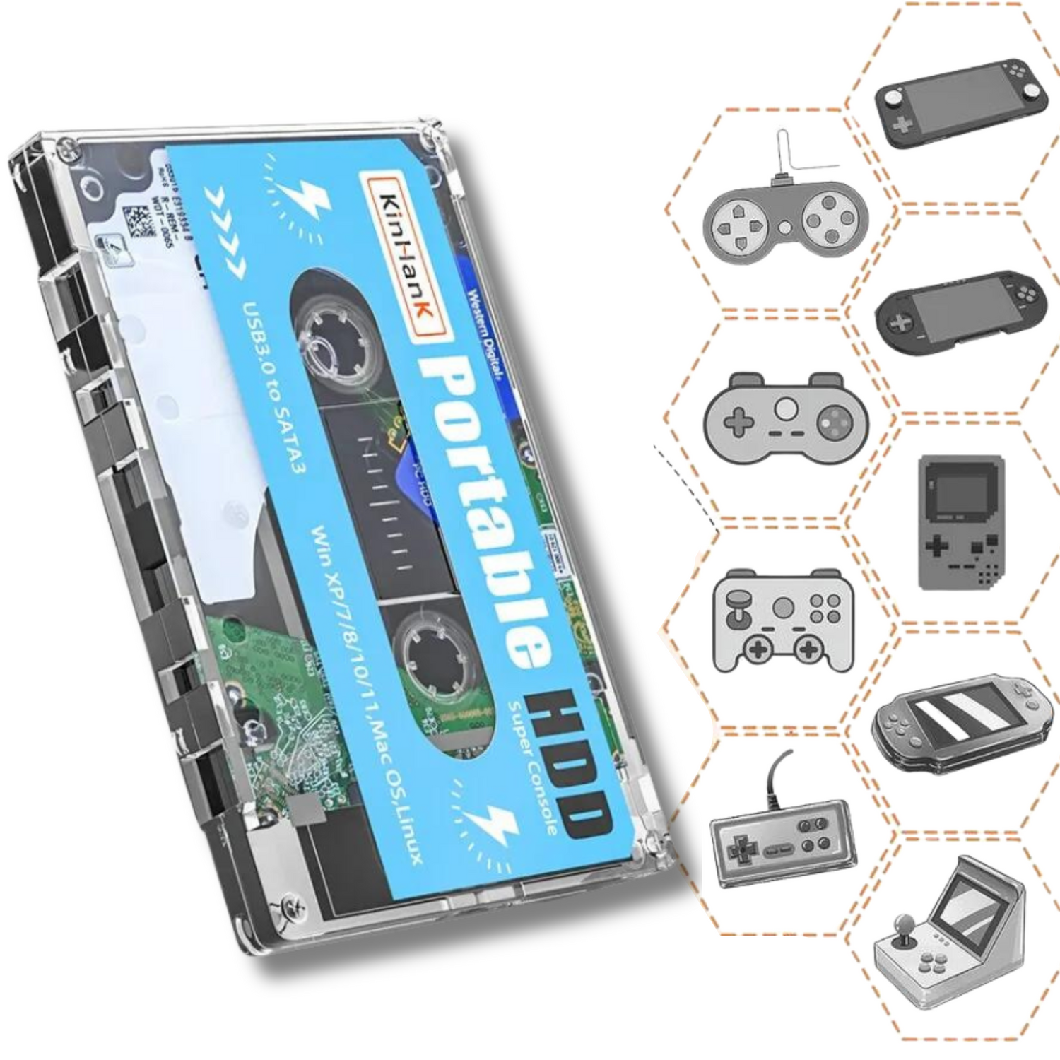 Cassette de Jeux Rétro - 110,000+ Jeux Classiques Préinstallés