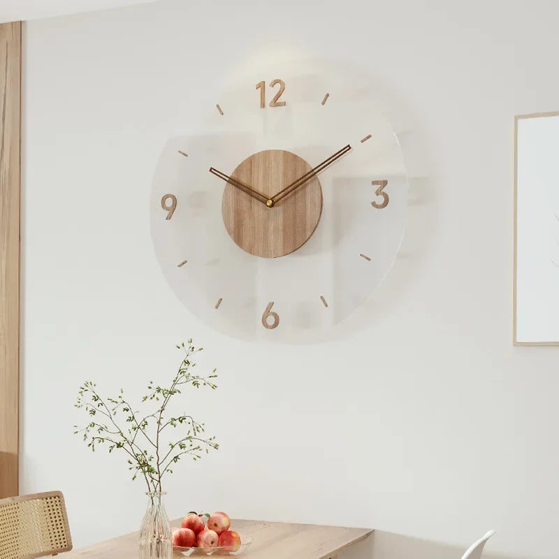 Horloge Murale Moderne en Bois – Design Minimaliste Scandinave, Silencieuse