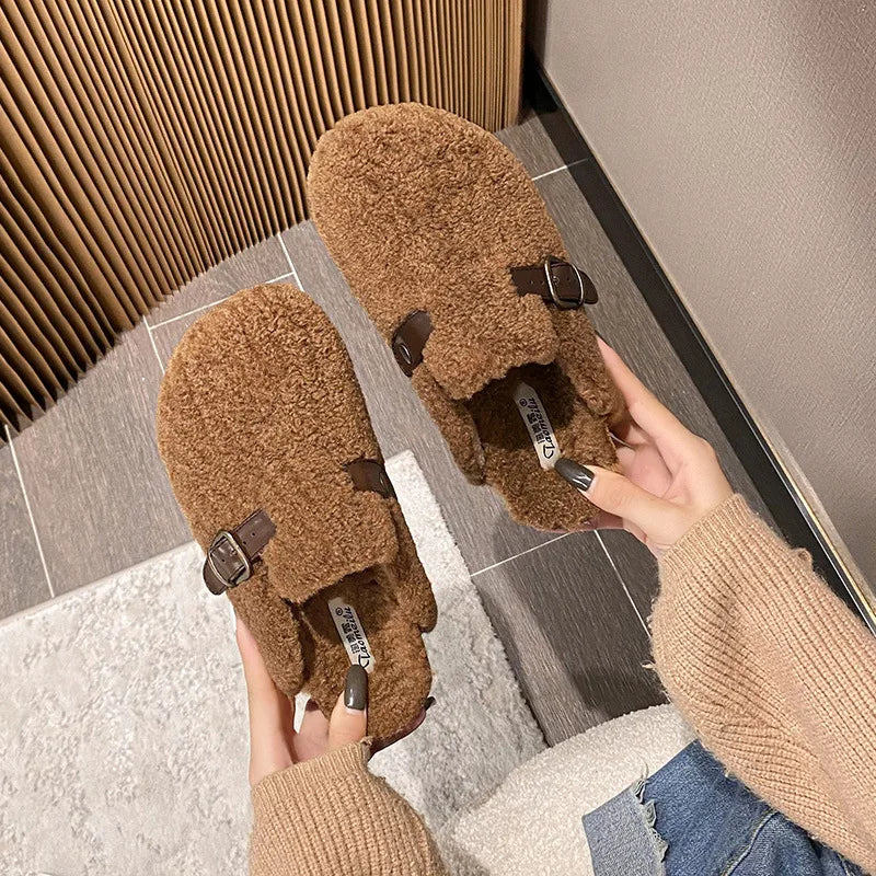 Chaussons Confortables en Peau de Mouton - Luxe et Chaleur pour l’Hiver