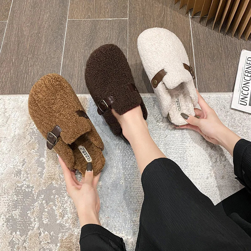 Chaussons Confortables en Peau de Mouton - Luxe et Chaleur pour l’Hiver