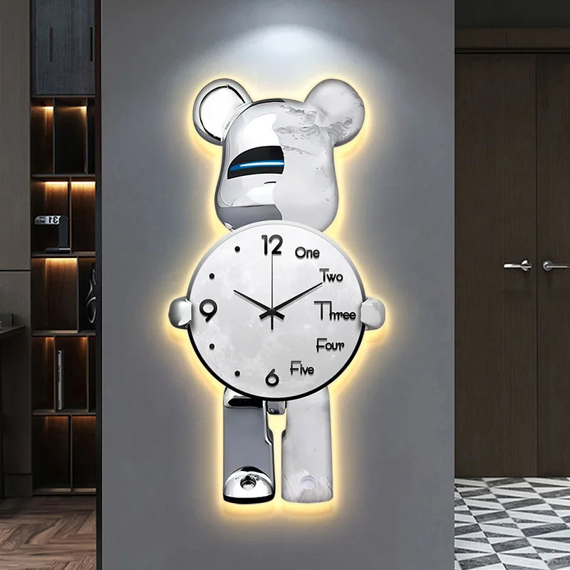 ChicBearTime – Horloge décorative ours pour salon