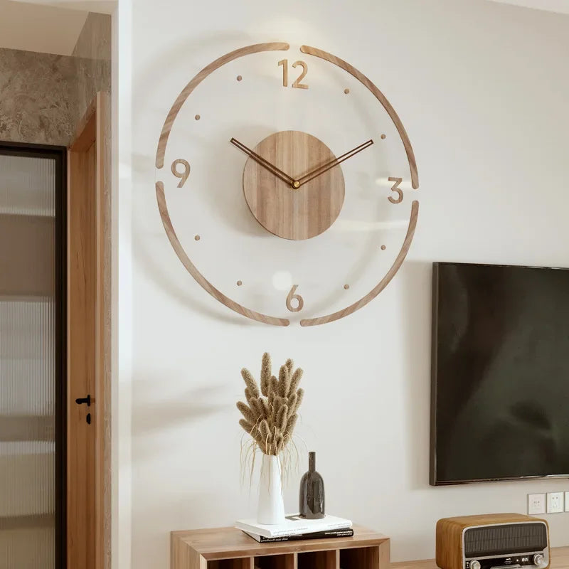 Horloge Murale Moderne en Bois – Design Minimaliste Scandinave, Silencieuse