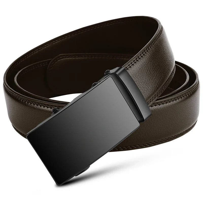 Ceinture en Cuir PU Haut de Gamme - Boucle Automatique Luxe pour Homme