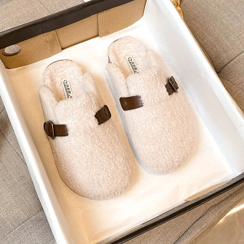 Chaussons Confortables en Peau de Mouton - Luxe et Chaleur pour l’Hiver