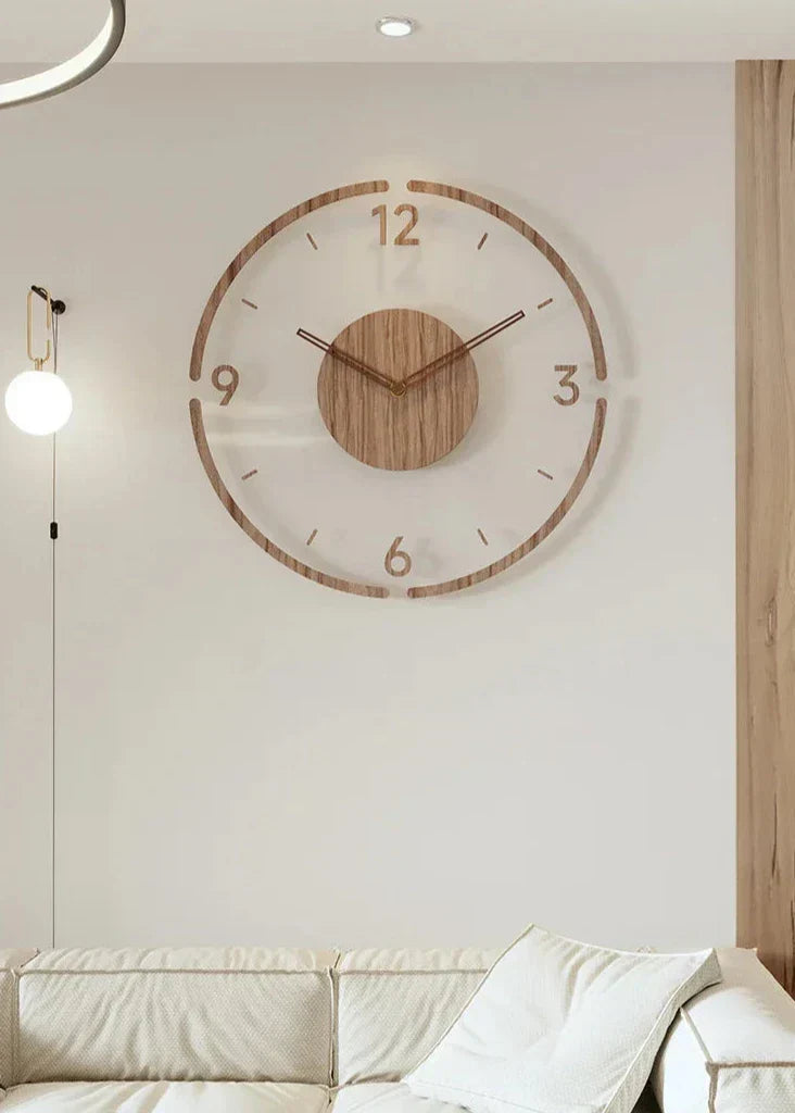 Horloge Murale Moderne en Bois – Design Minimaliste Scandinave, Silencieuse