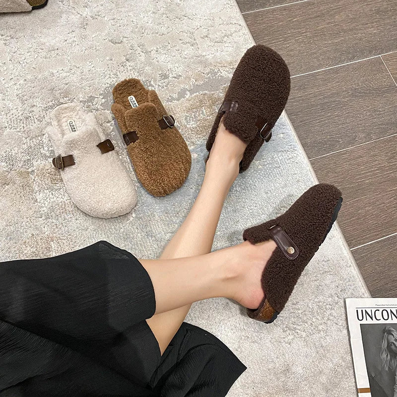 Chaussons Confortables en Peau de Mouton - Luxe et Chaleur pour l’Hiver