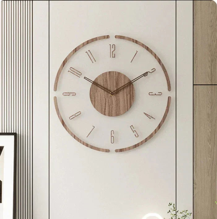 Horloge Murale Moderne en Bois – Design Minimaliste Scandinave, Silencieuse