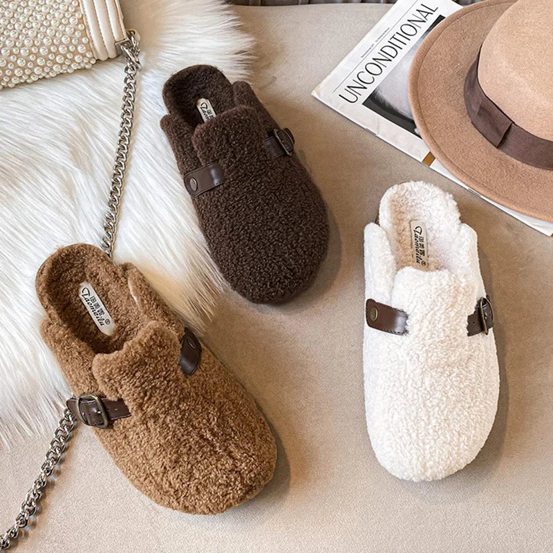 Chaussons Confortables en Peau de Mouton - Luxe et Chaleur pour l’Hiver