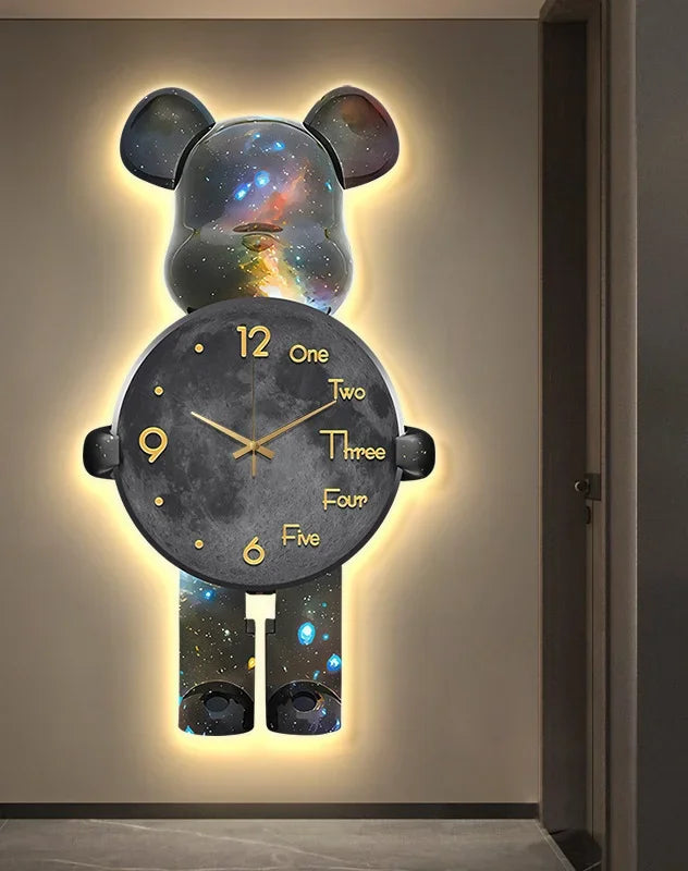 ChicBearTime – Horloge décorative ours pour salon