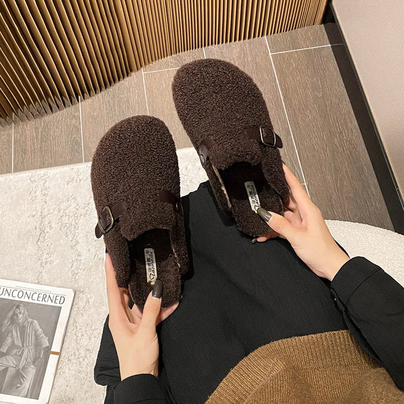 Chaussons Confortables en Peau de Mouton - Luxe et Chaleur pour l’Hiver