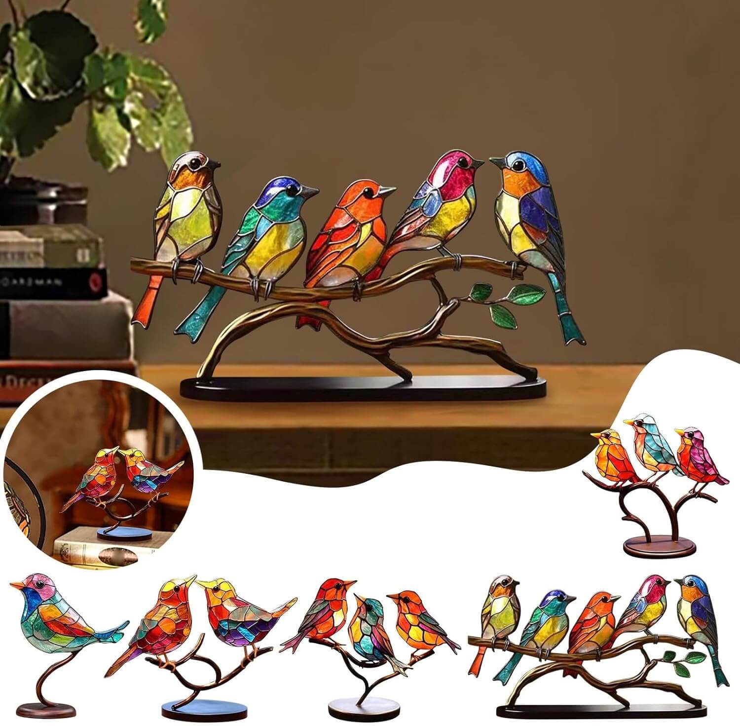 ChicAviary | Décorations de Bureau Oiseaux Colorés sur Branche