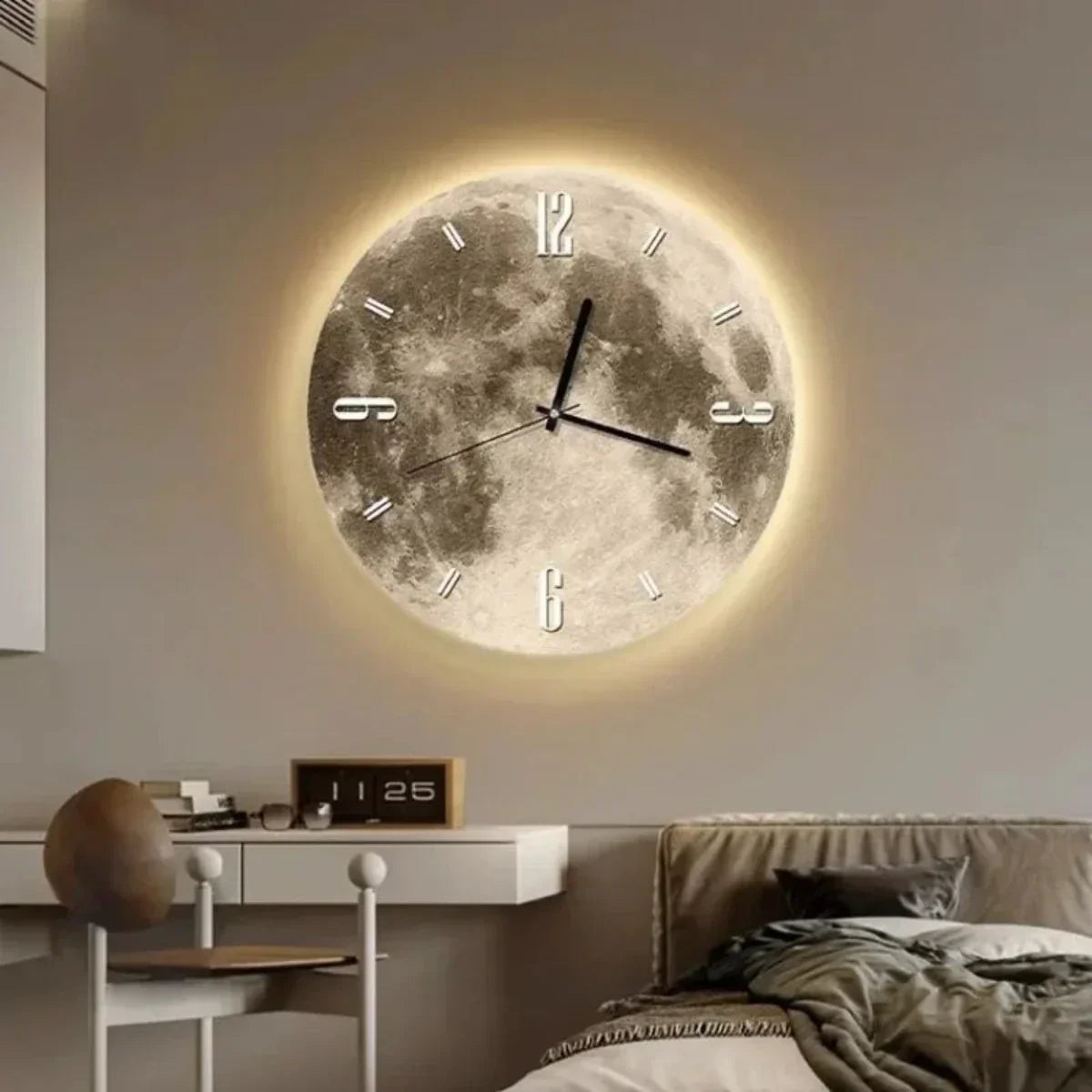 Horloge Murale Moderne avec Éclairage Intégré