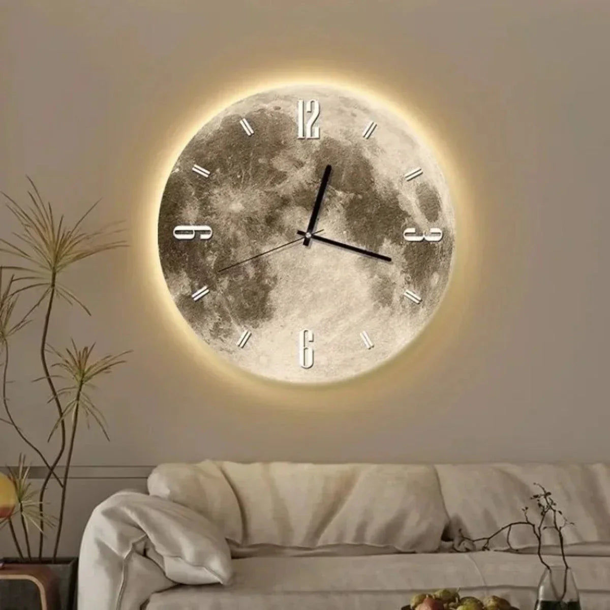 Horloge Murale Moderne avec Éclairage Intégré